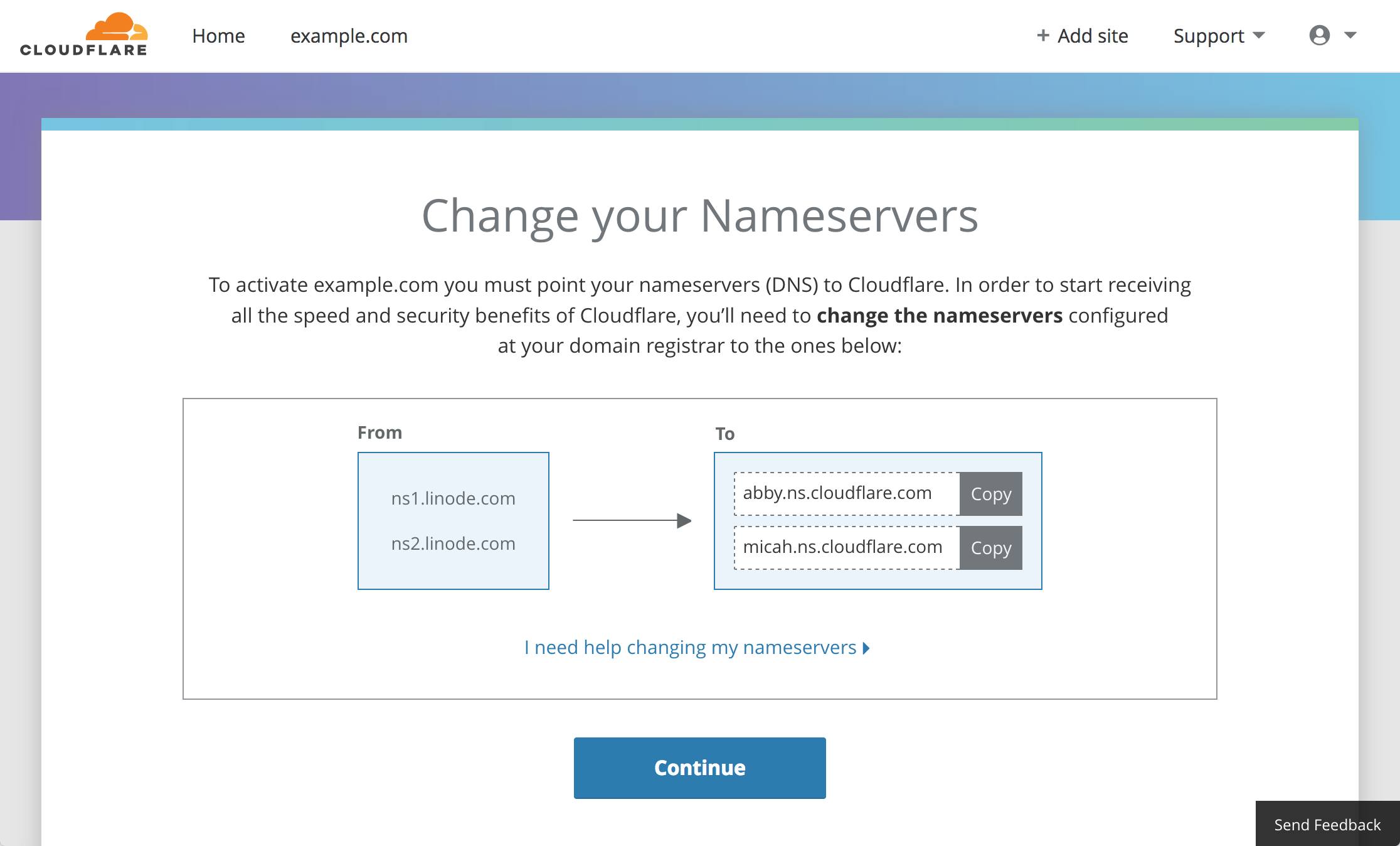 Cloudflare setup - authoritative name servers